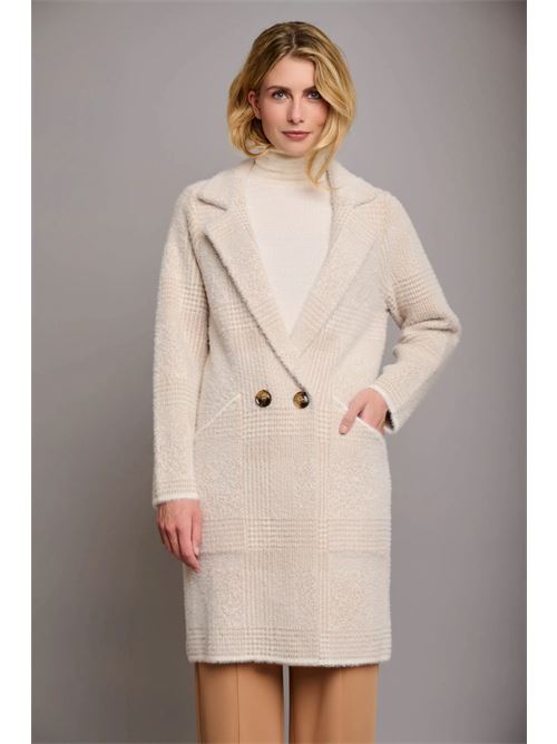 madina cardigan lungo doppiopetto RINO & PELLE | MADINA.7002311STONE CHECK